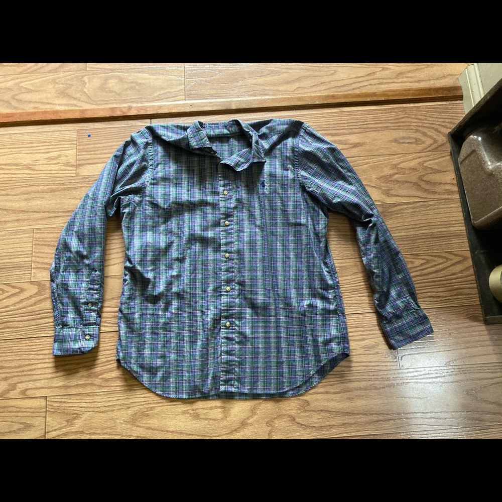 Polo Ralph Lauren Green Purple Plaid shirt